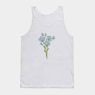 Blue Flower Bouquet Painting Tank Top